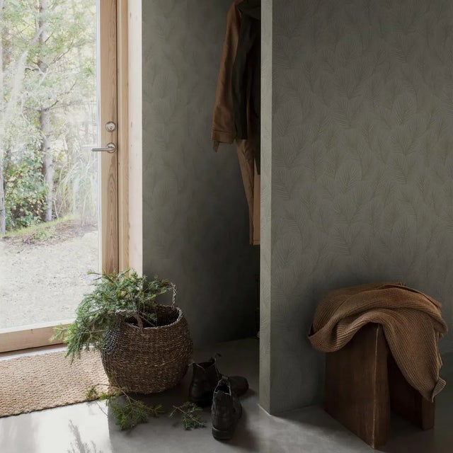 Contemporary Boråstapeter Pine Tree Wallpaper In Sage For Sale - Image 3 of 3