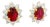 2.34 Carats Ruby Diamond 18k Yellow Gold Halo Earrings, Gia Certified, A Pair For Sale