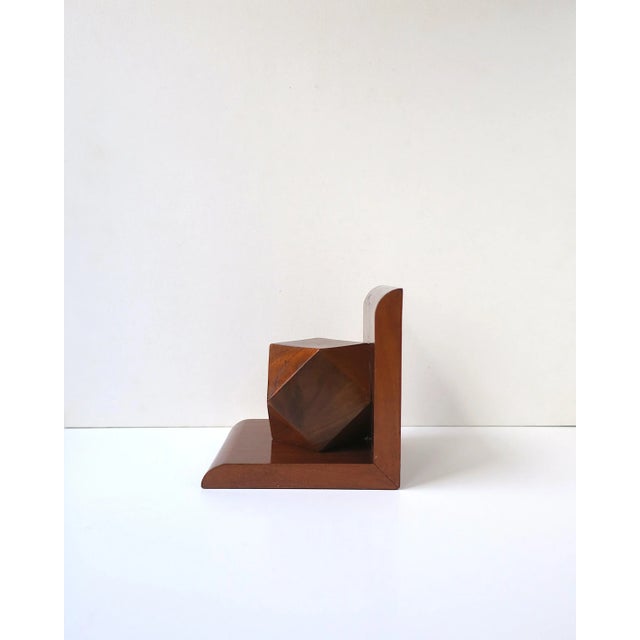 Brown Art Deco Wood Bookend For Sale - Image 8 of 10