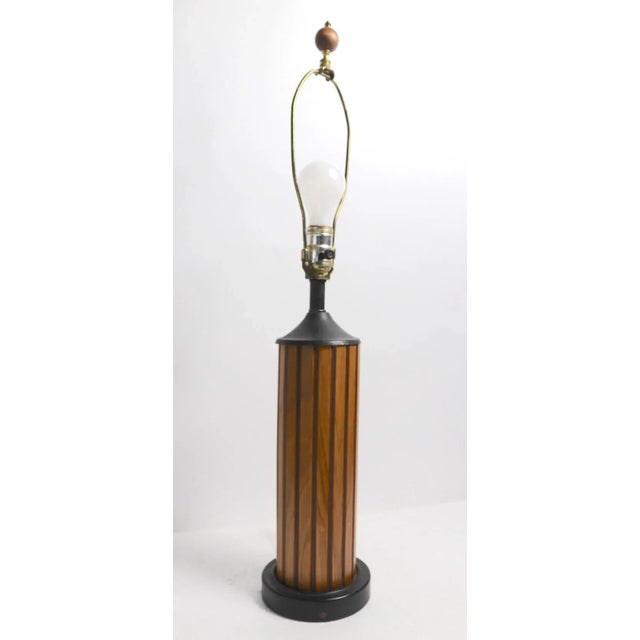 1960s Mid Century Gruvwood Table Lamp For Sale - Image 5 of 7