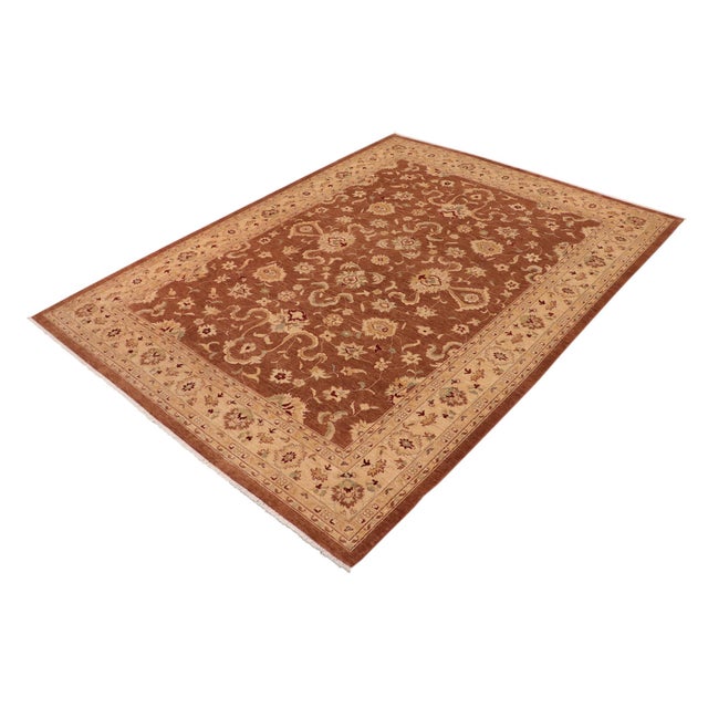 Classic Ziegler Brown Gold Hand-Knotted Wool Rug - 10'1'' X 13'6'' For Sale - Image 4 of 8