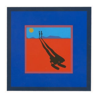 1972 Ernest Trova 'Falling Man' Pop Art Blue,Red Serigraph For Sale