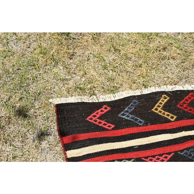 Textile 1960s Southwestern Style Turkish Hand Knotted Kilim Runner Rug For Sale - Image 7 of 13