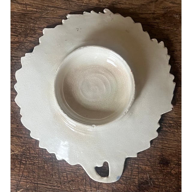 Antique Victorian Mojolica Mottled Dish, C. 1880's For Sale - Image 11 of 11