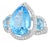 8.11ctw Pear Topaz Diamond Halo Cocktail Ring 18k White Gold Size 5.25 For Sale