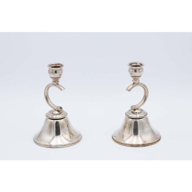 Plain Silver Candlesticks, Set of 2 For Sale - Image 4 of 4
