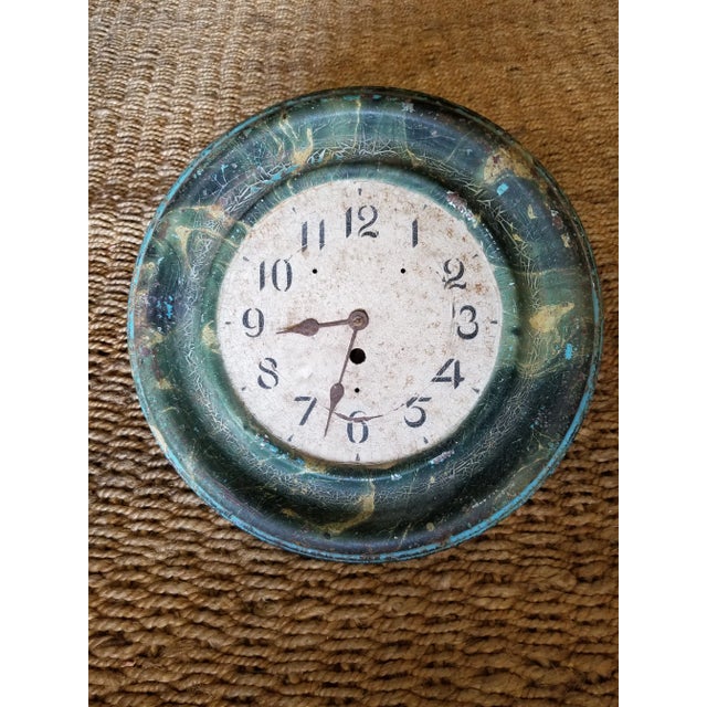 Antique Painted Tole Clock For Sale In San Antonio - Image 6 of 7