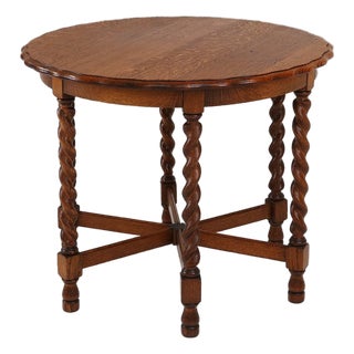 Oak Carved and Turned Side Table, France, 1890s For Sale