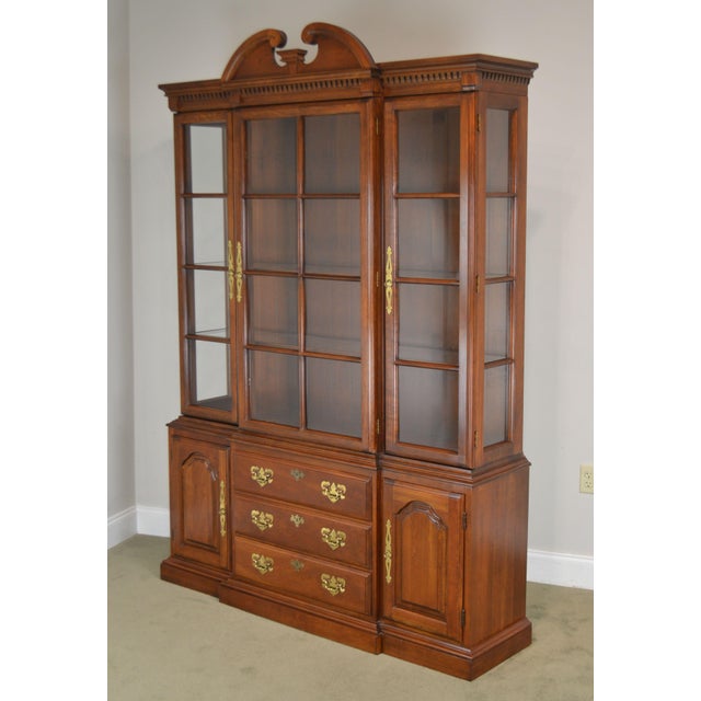 Harden Solid Cherry Traditional China Cabinet Breakfront Chairish