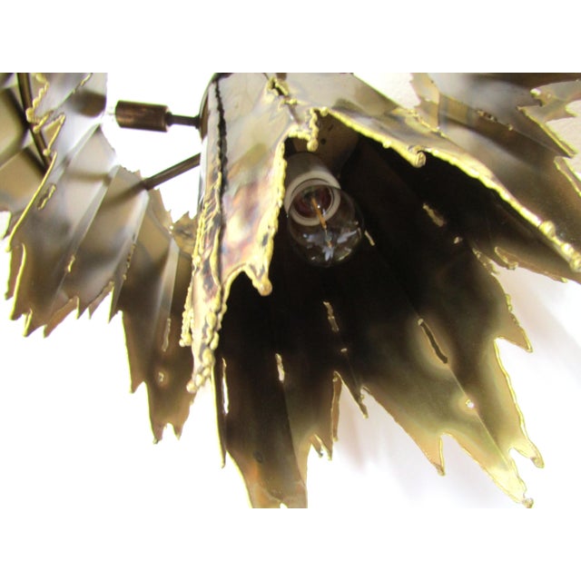 Brass 1970s Mid Century Modern Tom Greene Torch Cut Brass Brutalist Chandeliers - a Pair For Sale - Image 8 of 18
