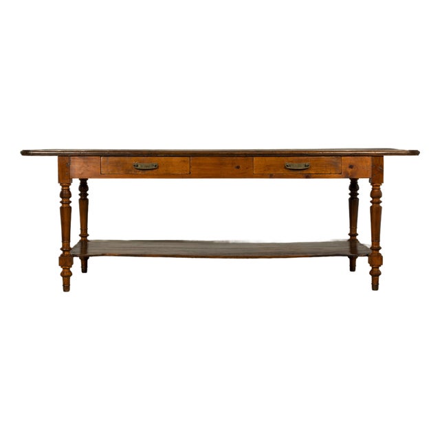 Late 19th Century French Provincial Pine Draper’s Table or Kitchen Island For Sale