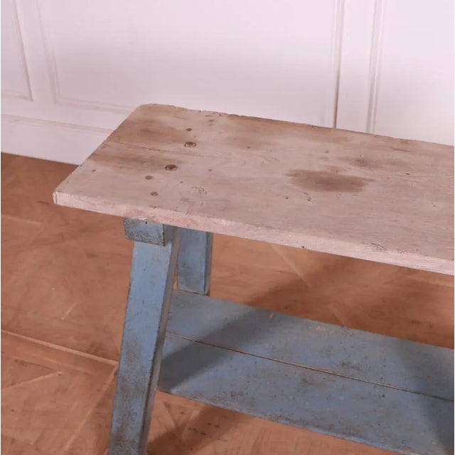 English Trestle Table in Pine, 1890s For Sale - Image 5 of 7