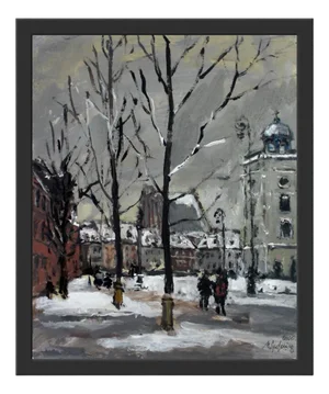 Magdalena Spasowicz, Warsaw: Krakowskie Przedmiescie, Oil on Cardboard, 2010