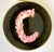 Black 1980's Erte Alphabet Letter "C" Bone China Plate For Sale - Image 8 of 8