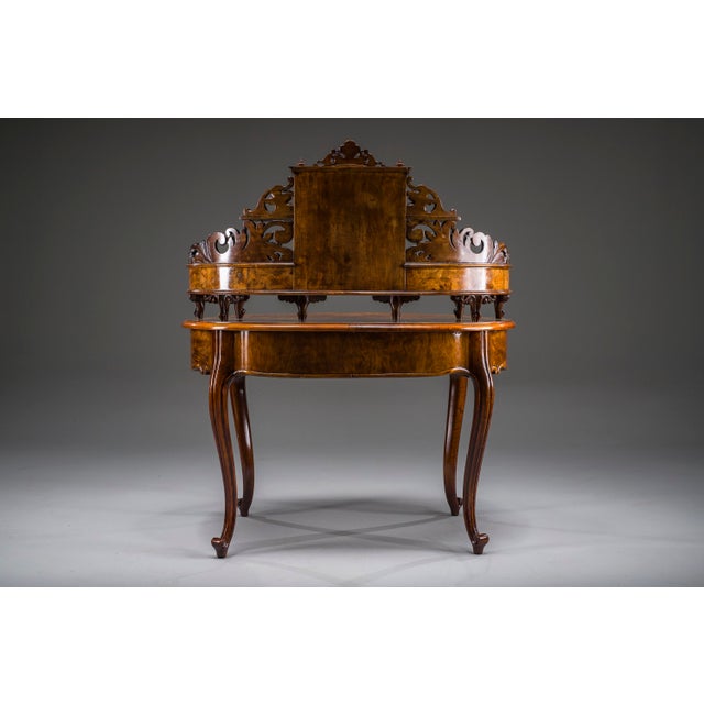 Antique Louis Philippe Walnut Vanity Desk, 1860 For Sale - Image 14 of 18