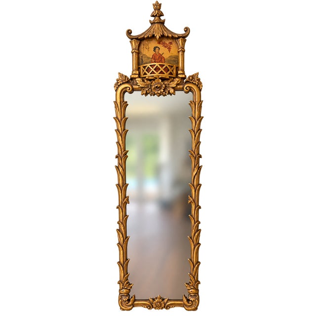 Antique European Chinoiserie Hand Carved Gilt Pagoda Wall Mirrors - A Pair For Sale In Naples, FL - Image 6 of 8