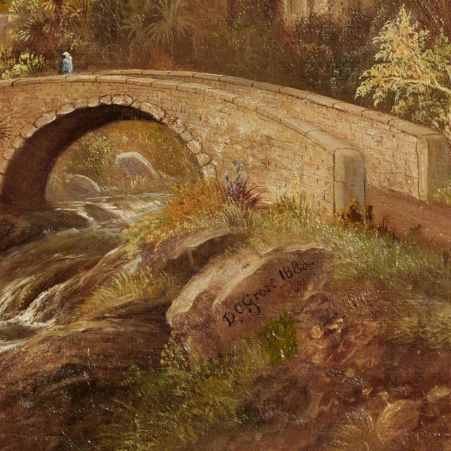 Gold Antique Orientalist India Landscape Oil Painting by Daniel C. Grose For Sale - Image 8 of 13