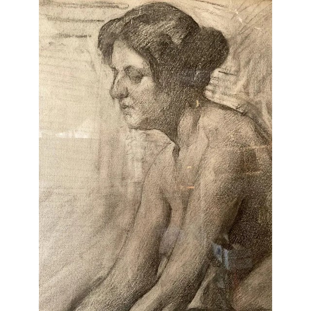 1890s Pencil Drawing of Nude Woman For Sale - Image 9 of 12