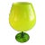 Oversized MidCentury Lime Green Italian Art Glass Brandy Snifter For Sale