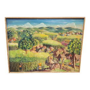 1970s Large Vintage Haitian Painting Samuel Roker