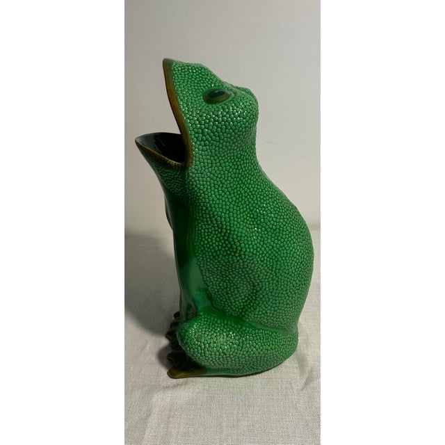 Mid-Century Modern Mid 20th Century Gumps Vintage Italian Porcelain Frog Umbrella Stand For Sale - Image 3 of 9