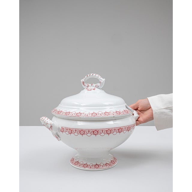Mid 20th Century 20th Century Belgian Special Edition Porcelain Tureen With Lid For Sale - Image 5 of 18