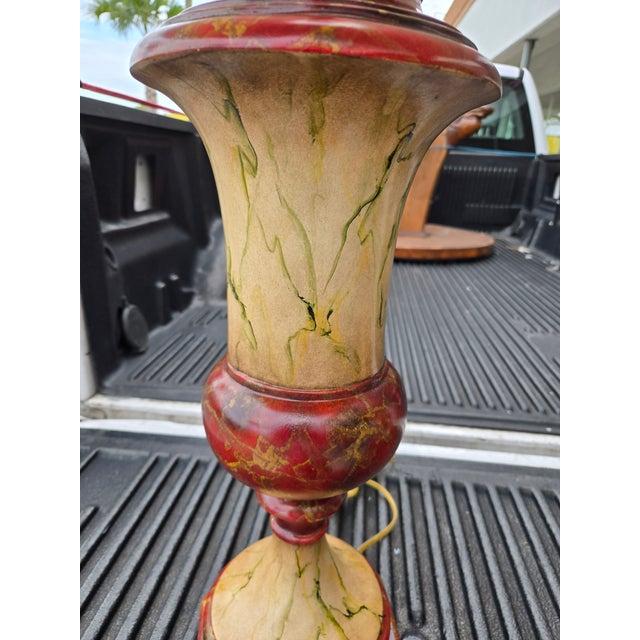Wood 1990s Theodore Alexander Attributed Faux Marble Neoclassical Wood Lamps For Sale - Image 7 of 18