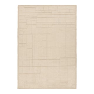 Rug & Kilim’s Moroccan Style Rug in Cream White Tones with Geometric Patterns - 13x19 For Sale