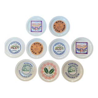 French Provincial Cheese Plate Service from Saint Amand, 1970s, Set of 9 For Sale