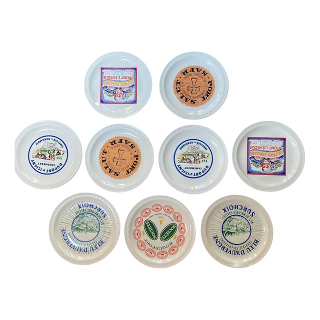 French Provincial Cheese Plate Service from Saint Amand, 1970s, Set of 9 For Sale