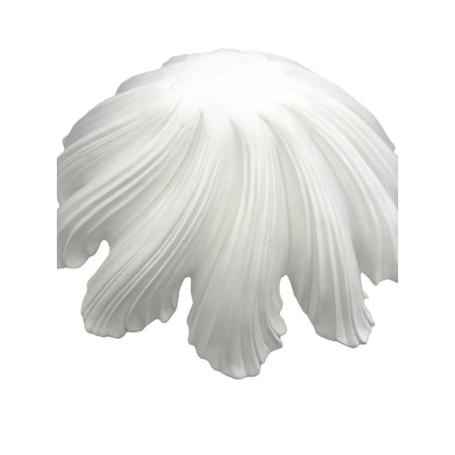 White Currey & Co Hadley White Gesso Floral Semi Flush Mount Ceiling Light (Pre-Owned) For Sale - Image 8 of 14