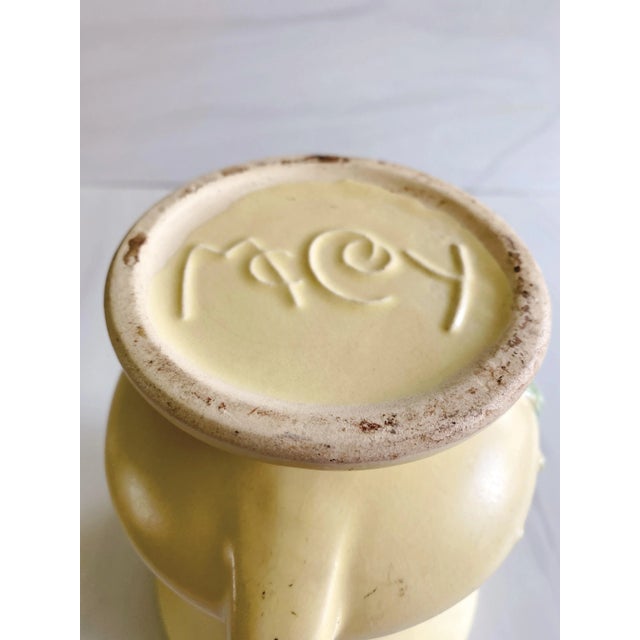 Vintage McCoy Yellow Floral Pottery Urn Flower Vase For Sale - Image 4 of 9