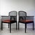 Vintage circa 1980s Stendig "Andover" chairs recently reupholstered in copper rust velvet with a small allover squiggle...