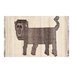 Animal Pictorial Lion Shiraz Hand Knotted Wool Rug