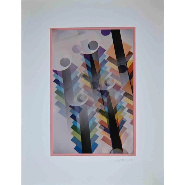 Exhibition print from late work by Miller Null is a vintage photographic print on color paper applied on cardboard....