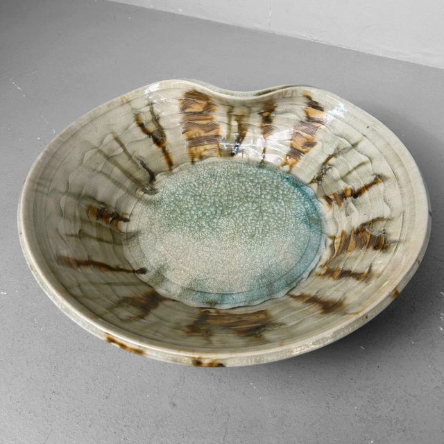 Mid-Century Japanese Organic Ceramic Art Bowl, 1960s For Sale - Image 17 of 18