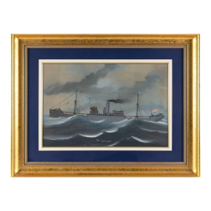 Italian School Early 20th Century "Ss Dochra". 27" X 35' Titled Lower Center. Gouache, Framed