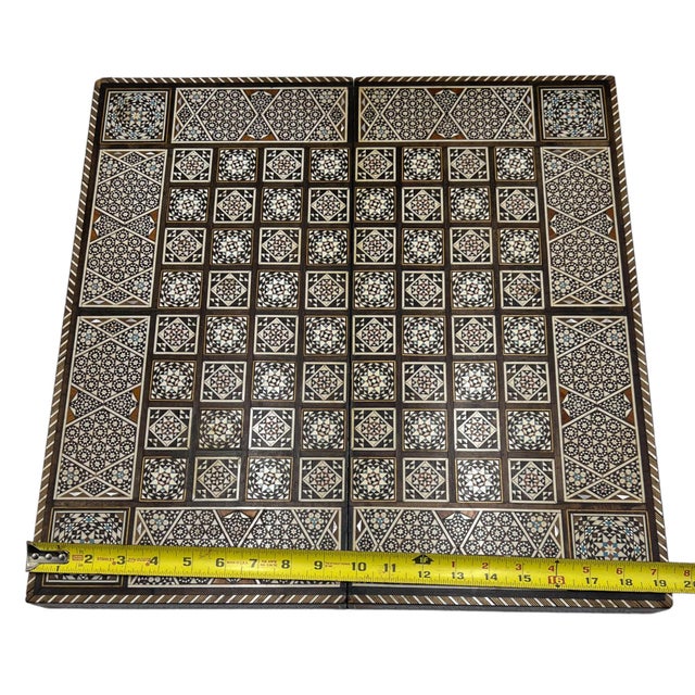 Arabesque Inlaid Backgammon & Chess Game Board For Sale - Image 10 of 10