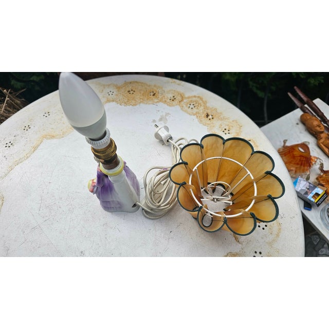 Art Deco Porcelain Lady with Flowers Lamp, 1920s For Sale - Image 11 of 12