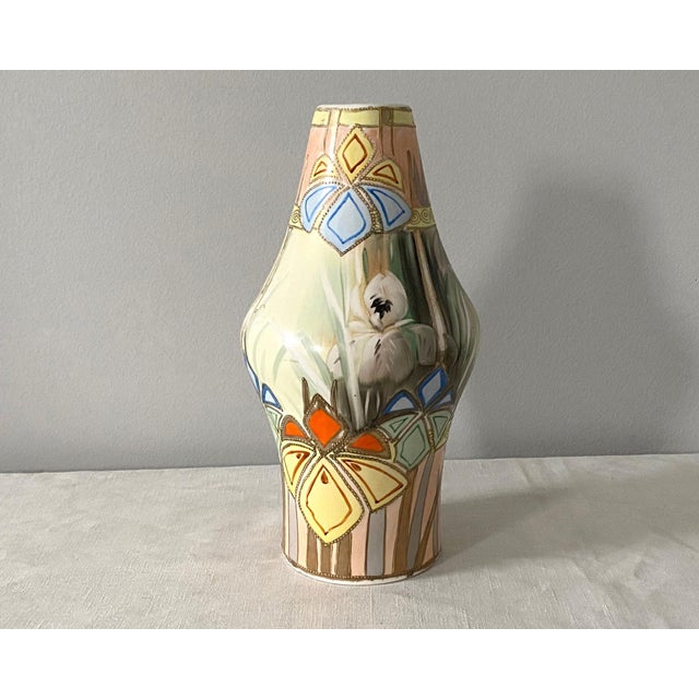 Antique Japanese Art Deco Nippon Vase, Royal Nishiki Pottery Chairish