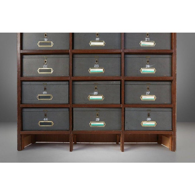 Industrial Filing Cabinet in Wood, Belgium, 1920s For Sale - Image 12 of 13