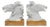 Horse Head and Mane Bookends or Decorative Object Sculptures White and Gold Porcelain, Pair For Sale