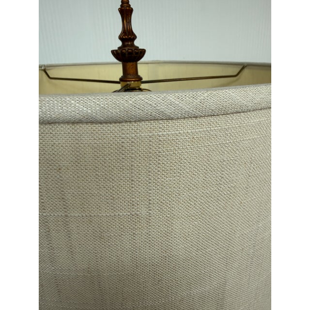 Mid 20th Century Mabro Lamp Company Carved Flower Table Lamp, Large For Sale - Image 11 of 12