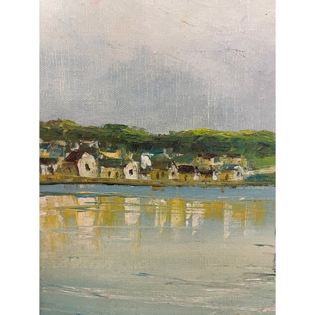 Vintage Mid Century Coastal Harbor Painting Signed “Jay," Framed by Wolsey, California For Sale In Seattle - Image 6 of 10