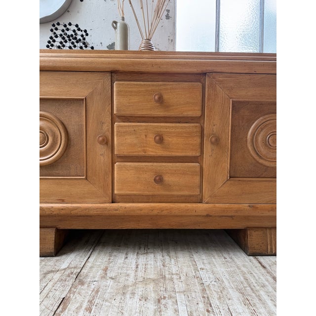 Art Deco Oak Sideboard by Dudouyt, 1940s For Sale - Image 11 of 18