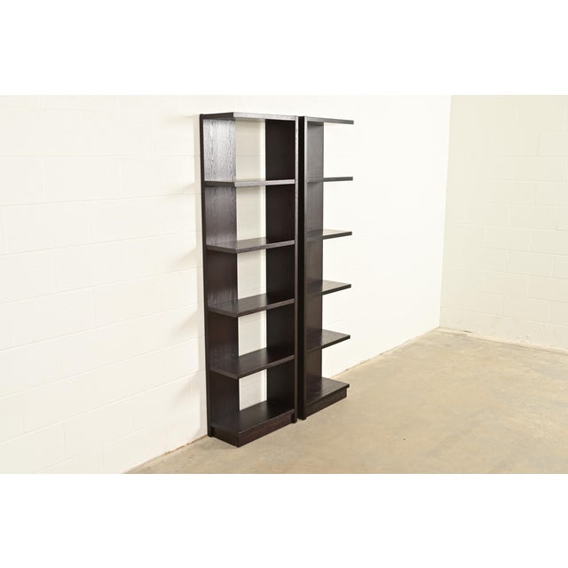 Art Deco Modern Art Deco Dark Oak Modular Étagères or Bookcases, Pair For Sale - Image 3 of 11