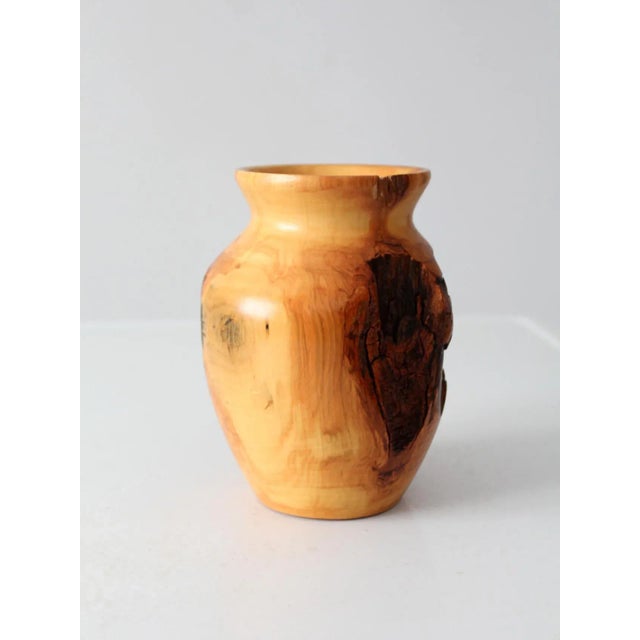 Vintage Burl Wood Vase For Sale - Image 6 of 9