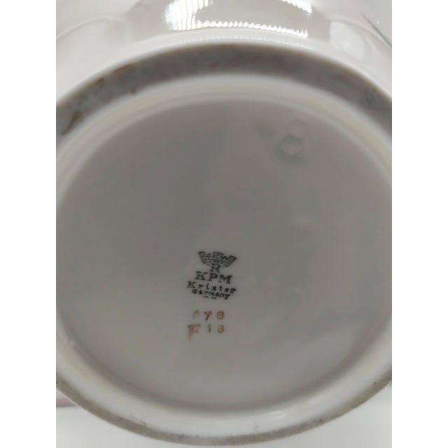 Porcelain Vase with Rose Decoration and Gold Rim from KPM Krister, Germany, 1950s For Sale - Image 4 of 8