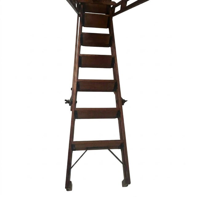 Late 19th Century Late 19th Century Magnificent Victorian Architectural a-Frame Ladder, Presentation & Showroom Display Model - 1 Piece For Sale - Image 5 of 12