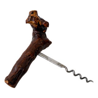French Grapewood Corkscrew from Laurent Siret, 1940s For Sale